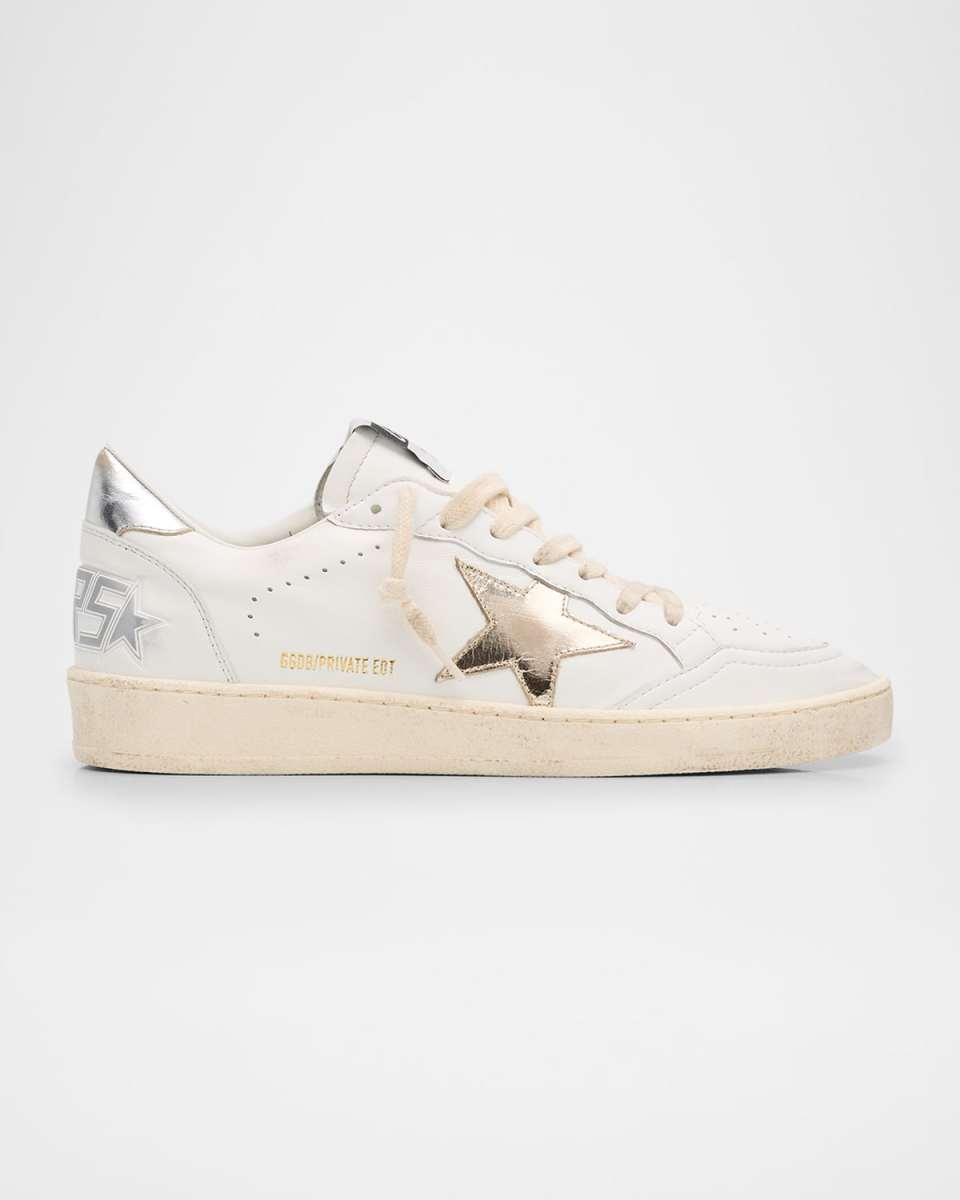 Ballstar Mixed Leather Low-Top Sneakers